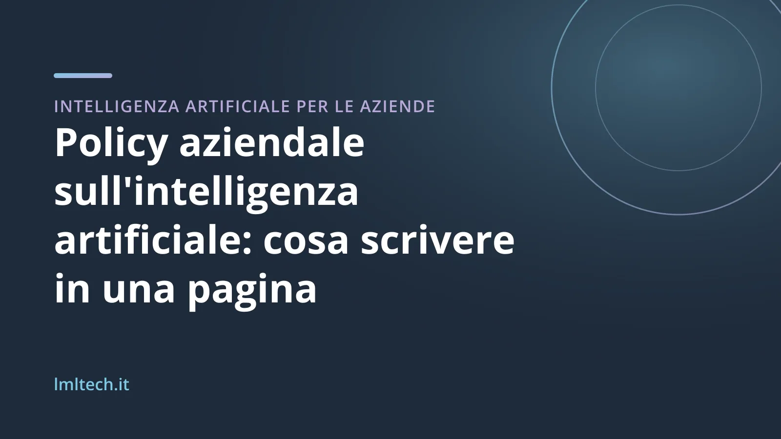 Copertina: policy aziendale sull'uso dell'intelligenza artificiale