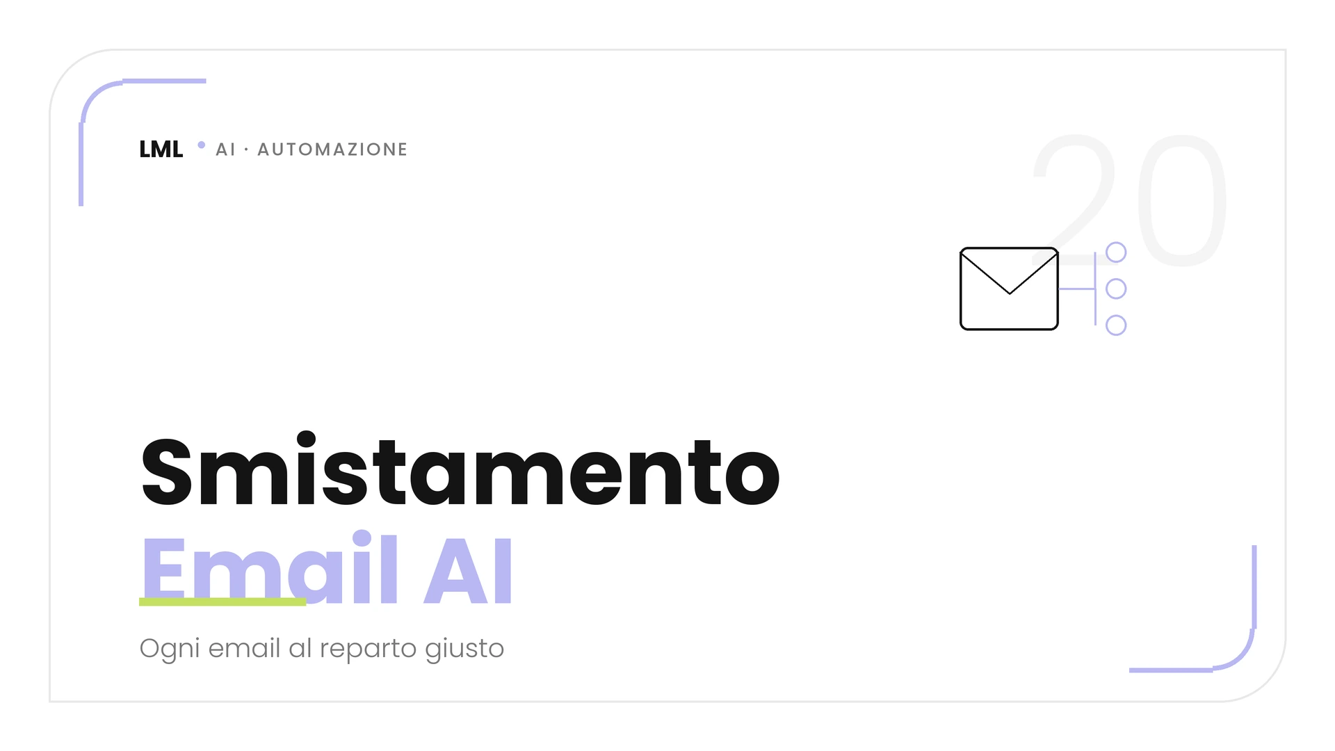 Pannello MailRoute AI con log delle email classificate e instradate ai reparti