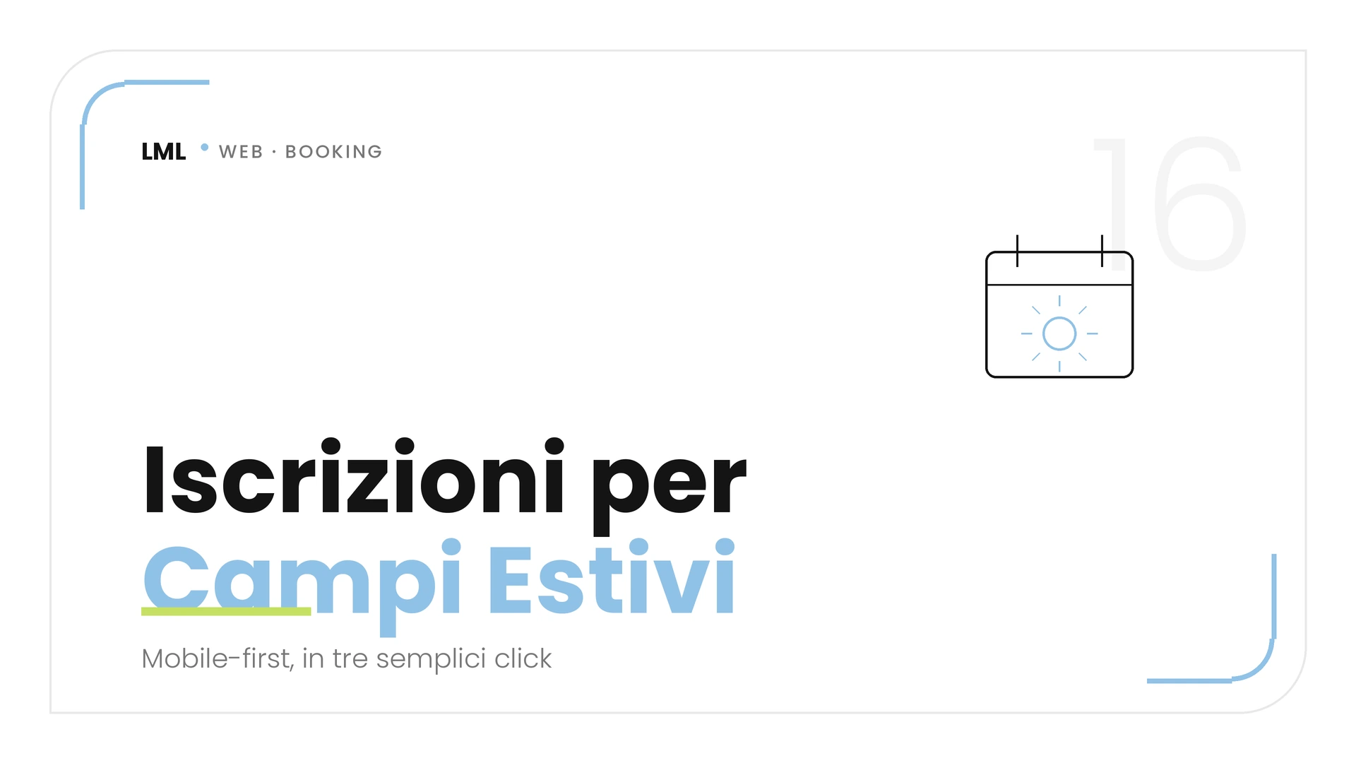 Sito mobile-first con calendario campi estivi e iscrizione online